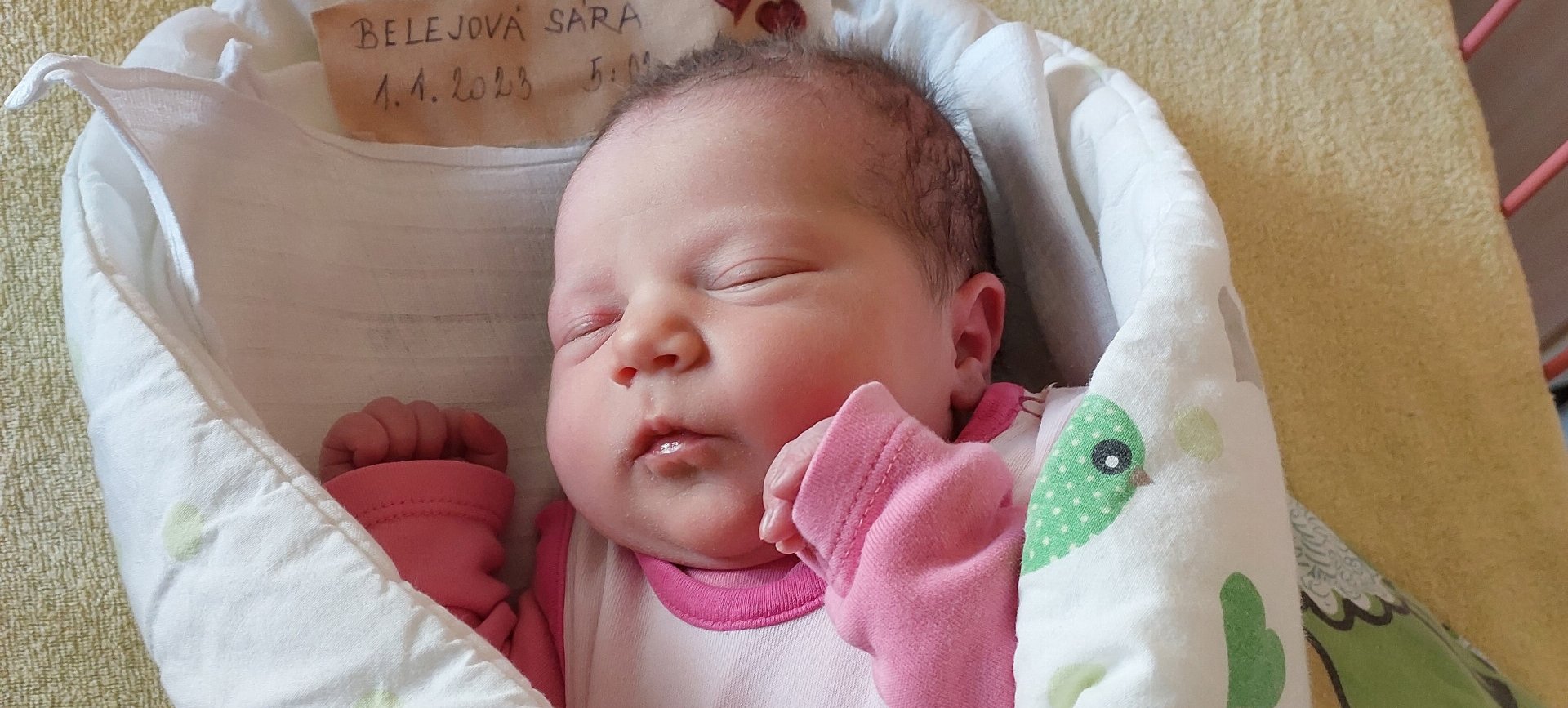 Sára je prvním miminkem roku 2023 v okrese Bruntál
