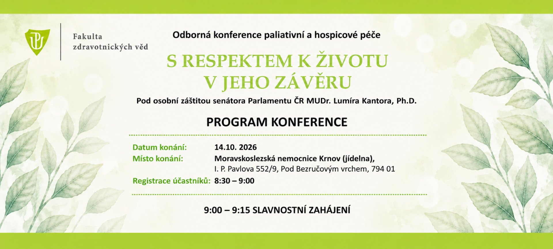 Konference paliativní a hospicové péče v Moravskoslezské nemocnici Krnov