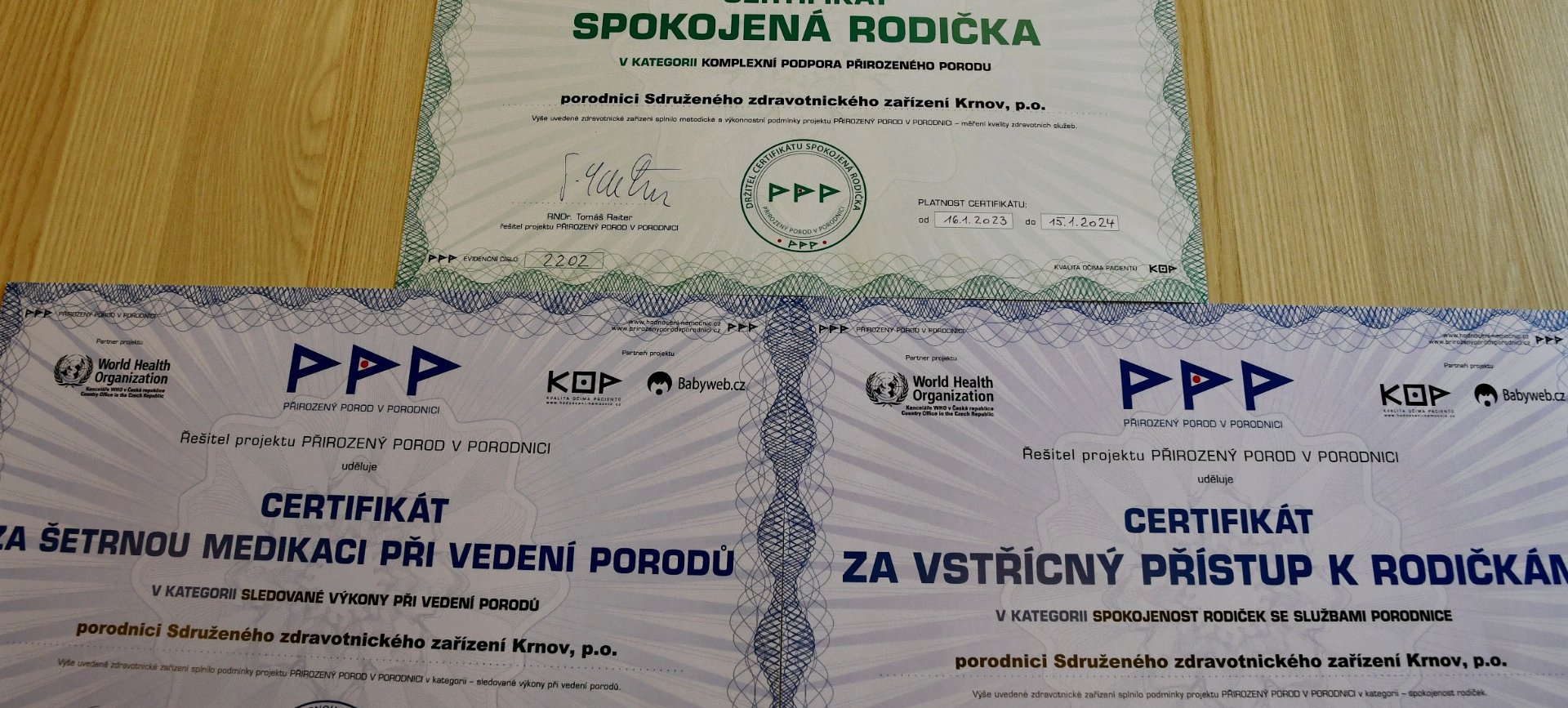 Velký úspěch: Krnovská porodnice obhájila prestižní certifikáty